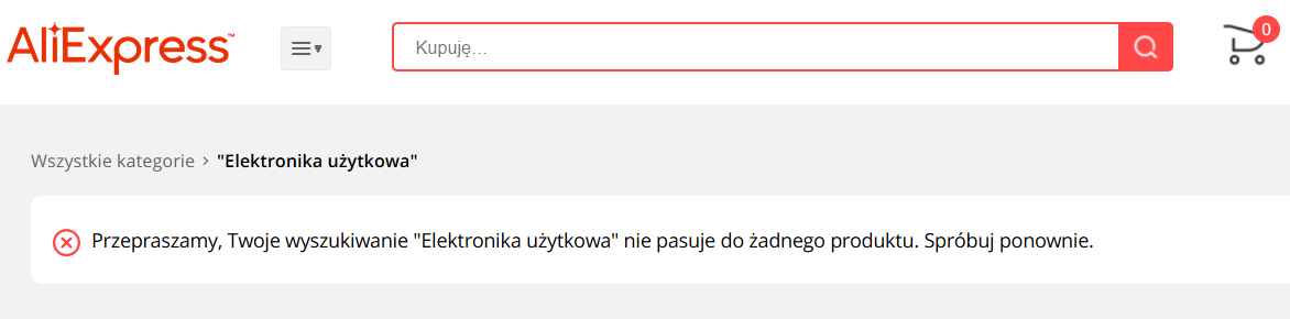 Komunikat błędu nie znaleziono strony elektronika użytkowa